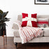 Cream Bow Red - Christmas Pillow Cover Hand Felted Wool - 20" / 14" Arcadia Home - ARCADIA HOME